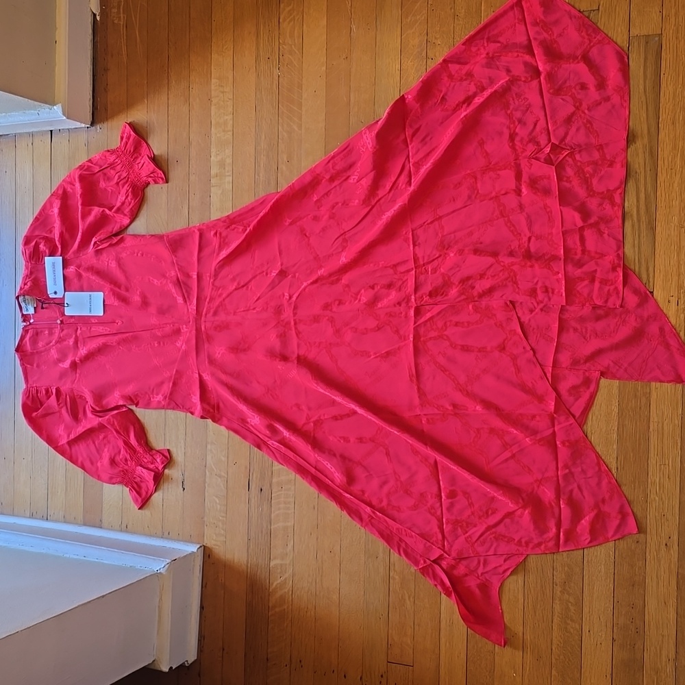 NWT, Zadig & Voltaire, Ranage Jac Chaines, Midi Dress, Reddish/Orange, XS
